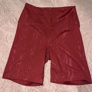 Burnt Orange/Red Biker Shorts With Pattern, Size Medium. 90 Degree by Reflex